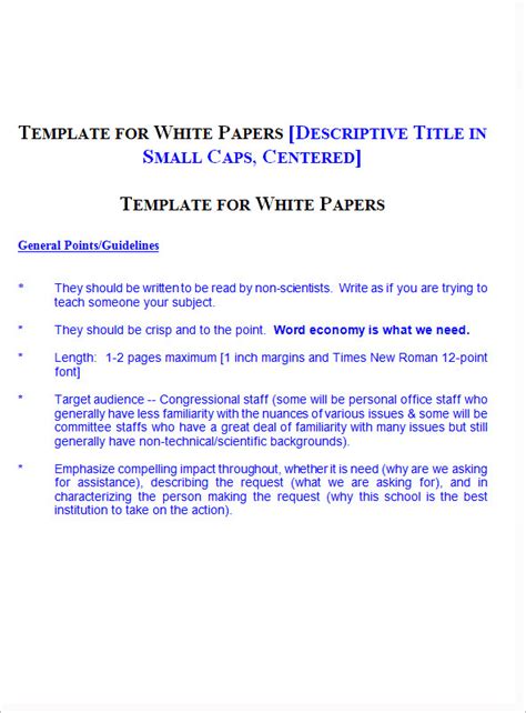 Template For White Paper