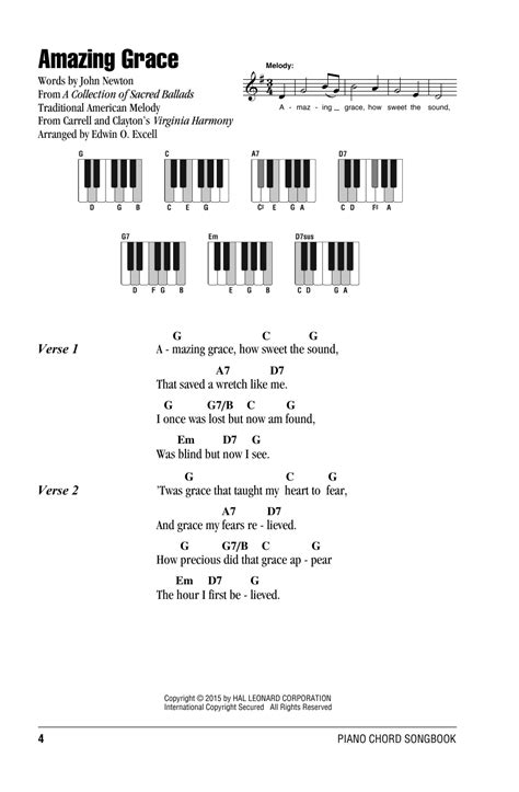 Amazing Grace Chords In C Sheet And Chords Collection