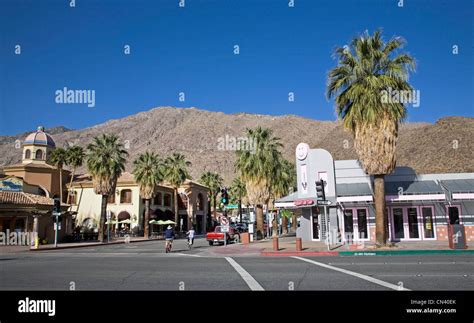 Downtown Palm Springs, California on Indian Canyon Drive Stock Photo