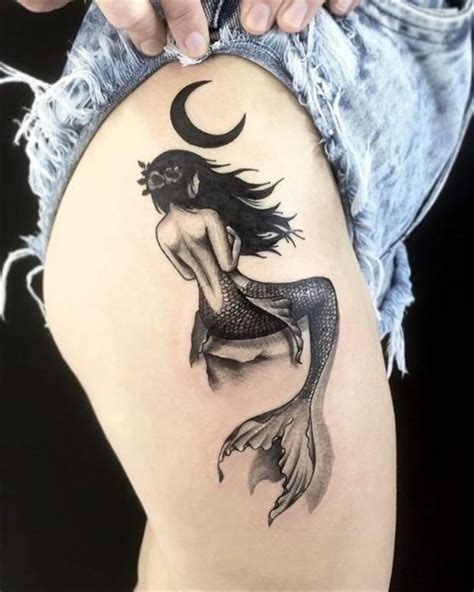 Lovely Mermaid Thigh Tattoos Tattoo Designs Tattoosbag Com