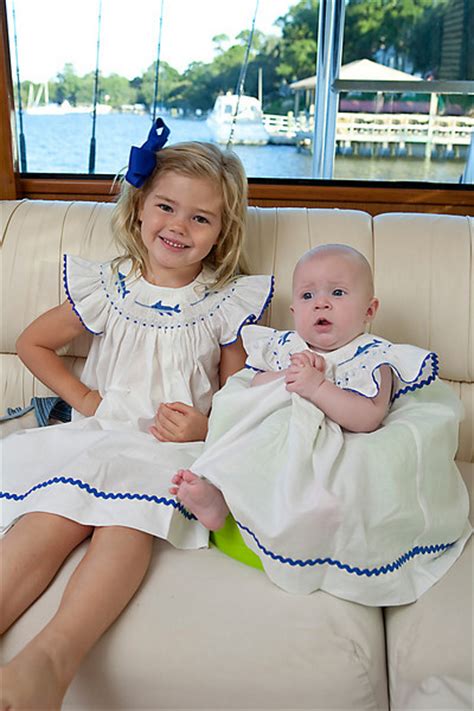 Smocked Blue Marlin Dresses Childrens Clothing Smocked Heirloom