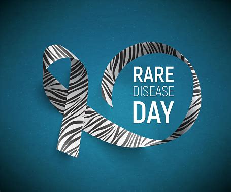 Symbol Of Rare Disease Awareness Day Ribbon With Zebraprint Stock