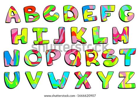 Alphabet Lettering English Capital Letters Vector Stock Vector Royalty