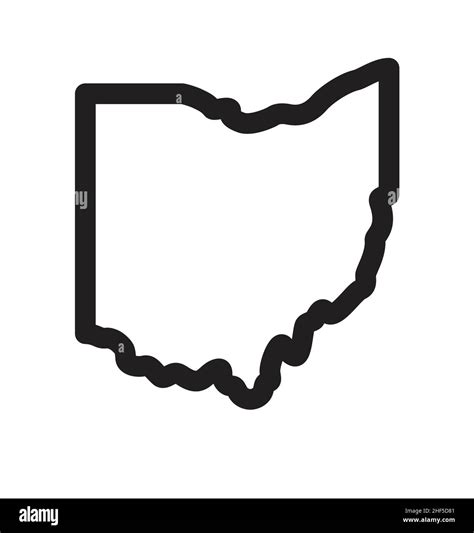 Ohio Oh State Map Shape Outline Simplified Vector Isolated On White