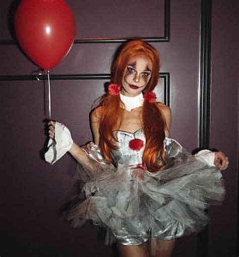 Womens Pennywise Clown Costume Female It Clown Cosplay Etsy