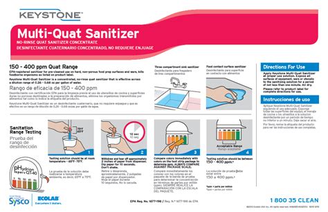 Home › msds | material safety data sheets. Keystone Multi-Quat Sanitizer Wall Chart