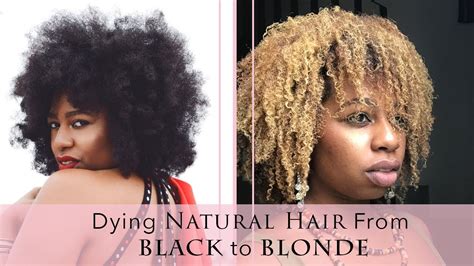 Natural Hair Tutorial How To Dye Natural Hair Blonde From Black Youtube