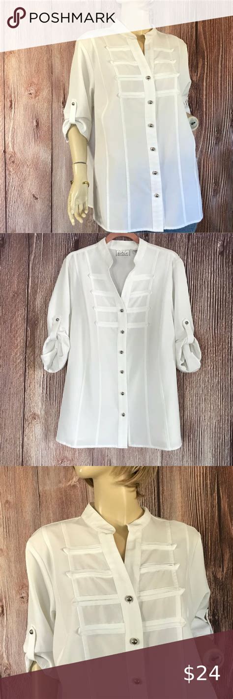 Kathy Che Stretch Top White Tab Sleeves W Stretch Top Tunic Tops Tops