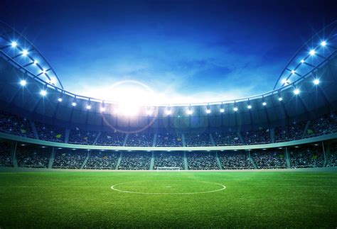 Soccer Field Sport Stadium Spotlight Backdrop For Photography Hj04317