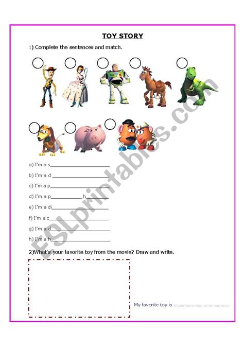 Toys From The Movie Toy Story ESL Worksheet By Ve Garcez