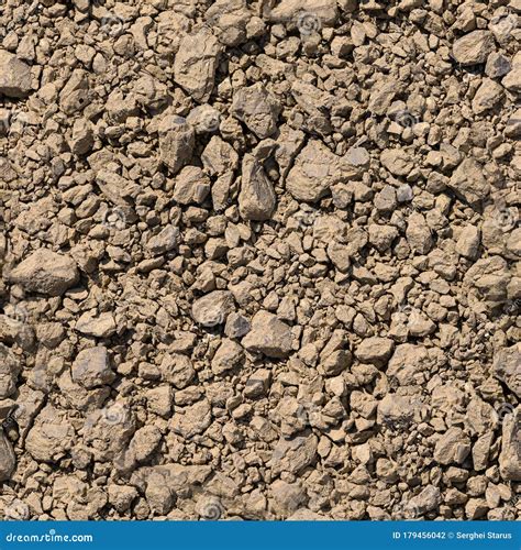 Seamless Texture Dry Fragmented Sandstone Or Clay Soil Stock