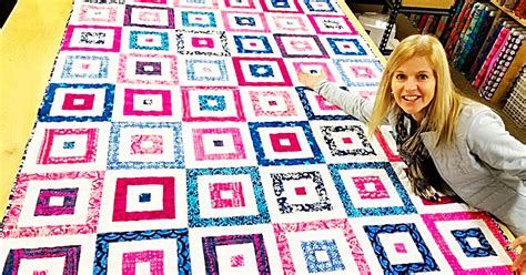 Striped Squares Fat Quarter Quilt With With Free Pattern