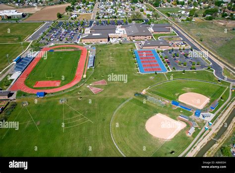 Aerial View Of Athletic Field At Caldwell High School In Caldwell Idaho