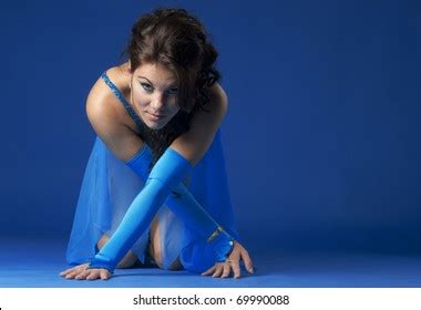 Sexy Lady Sitting On Knees Stock Photo 69990088 Shutterstock