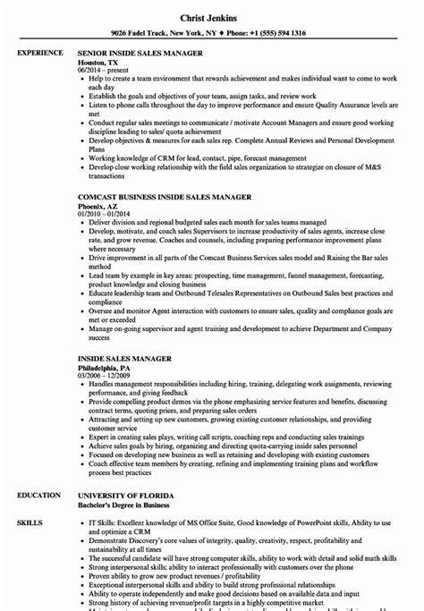 Sales executives are responsible for promoting and selling a company's products and services. Inside Sales Resume Examples Lovely Inside Sales Manager ...