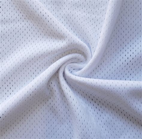 White Pro Mesh Heavy Jersey Fabric Athletic Sports Mesh Fabrics