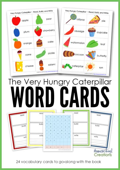 The very hungry caterpillar ideas and printables. The Very Hungry Caterpillar Word Cards - FREE Printable