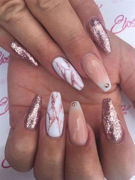 Awesome Gradient Marble Nail Art Designs You Must Try 30 Rose Gold