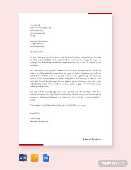 Free 45 Business Proposal Letter Templates In Pdf