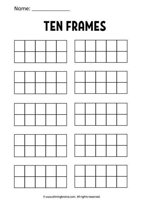 Blank Ten Frame Free Worksheets And Printables Shining Brains