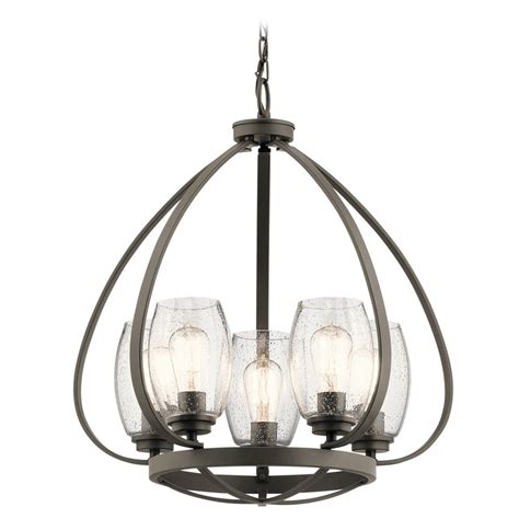 A lot of ceiling lights feature bronze right now, this one is in. Seeded Glass Chandelier Olde Bronze Tuscany by Kichler ...