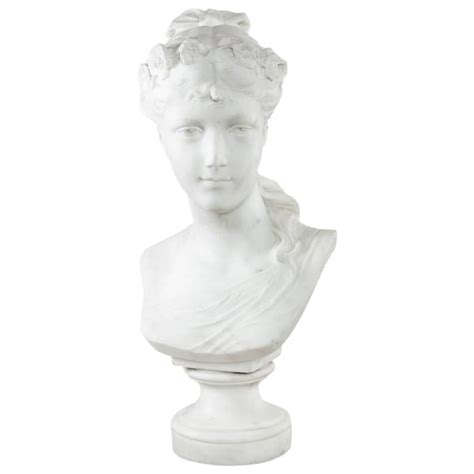 Late 19th Century French Marble Bust Or Sculpture Of A Young Woman
