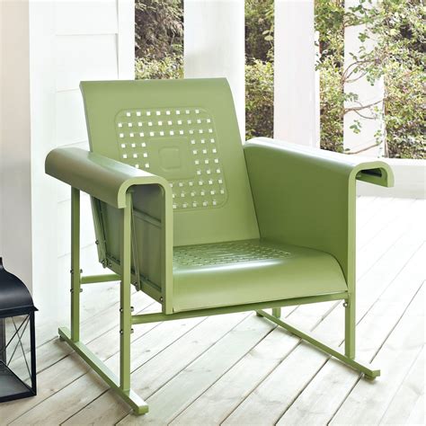 Some specific models of these retro outdoor metal chairs are covered with fabrics that give them ravishing looks. Crosley Veranda Metal Glider Chair - Outdoor Gliders at ...