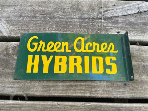Green Acres Hybrids Metal Advertising Sign Online Auctions