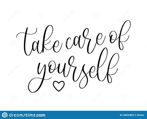 Vector Illustration Of Take Care Of Yourself Lettering Quote Self Care