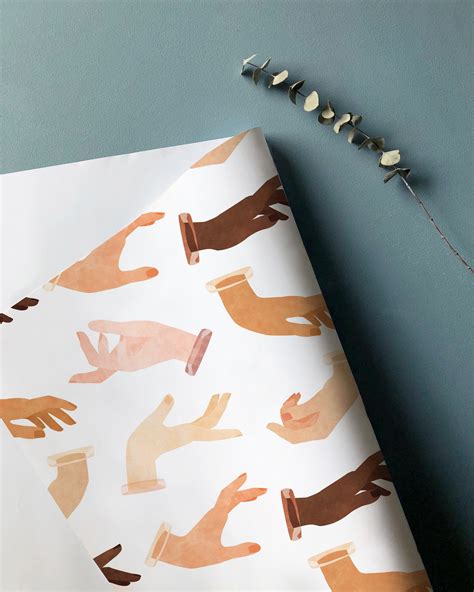 Multicultural Art Gift Wrapping Paper Nude Skin Tones Black Etsy