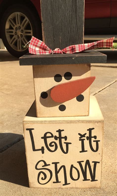 Christmas Decor 74081 Wood Stack Snowman Boxes - Holiday | Diy wood