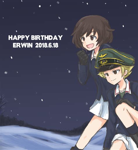 Akiyama Yukari And Erwin Girls Und Panzer Drawn By Mutsulayergreen