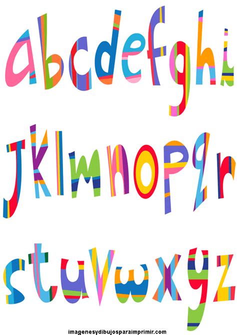 Abecedario Con Letras De Colores Para Imprimir Colorear Dibujosletras