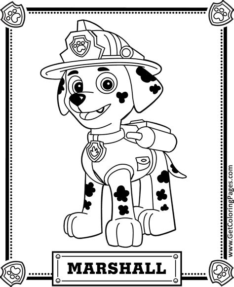 Paw patrol printable badges to color. PAW Patrol Marshall Colouring Page Printable - Get Coloring Pages
