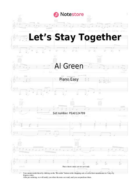 Al Green Lets Stay Together Piano Sheet Music On Note Store Com