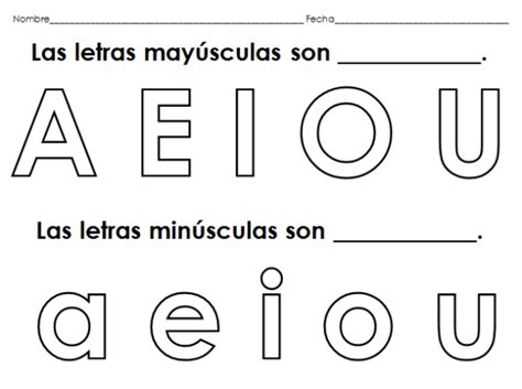 Las Vocales En Espanol A E I O U Vowels In Spanish For Kinder