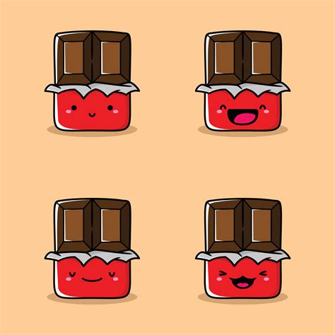 Vector Illustration Of Cute Chocolate Emoji 12002658 Vector Art At Vecteezy