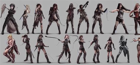 Character Sheet Concept Art Of Female Video Game Stable Diffusion