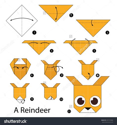 Step By Step Instructions How To Make Origami A Reindeer Origami Art