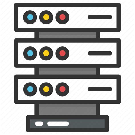 Data Center Database Mainframe Server Server Server Rack Icon