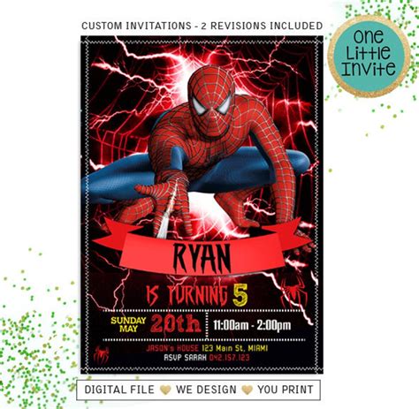 Spiderman Invitation Superhero Birthday Party Spider Man - Etsy UK