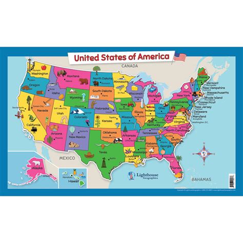 Buy Usa Wall For Kids With Illustrations United States For Home Or