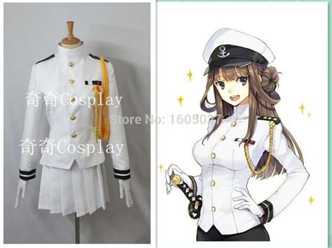 Anime Kantai Collection T Admiral Female Uniforms Cosplay Dress Skirt