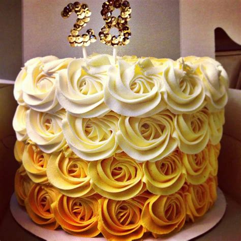 Gold Ombre Cake Yellow Birthday Cakes 1st Birthday Cakes 13th