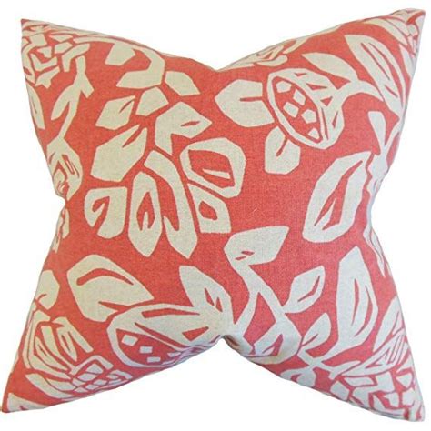 the pillow collection izzy foral bedding sham coral euro 26 x 26 floral throw pillows the