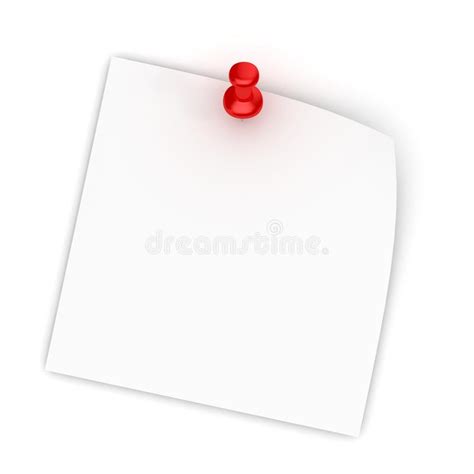 White Note Paper With Red Push Pin On Whi Stock Illustration