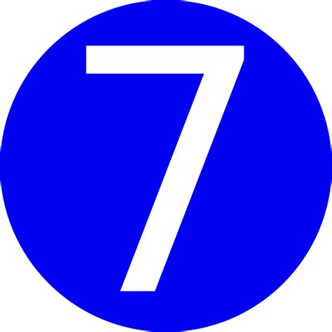 Blue Roundedwith Number 7 Clip Art At Vector