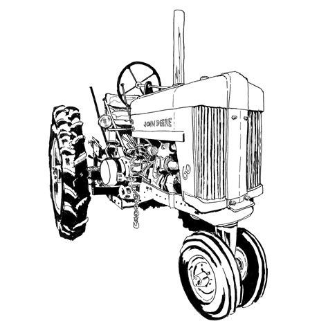 Tractor Coloring John Case Printable Drawing Deere Line Colouring