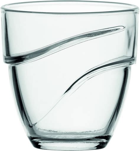 duralex wave clear stackable tumbler 22 cl 7 3 4 oz set of 4 tumblers and water