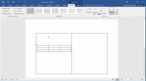 How To Insert A Table In A Table Or Nested Table In Word 2016 YouTube
